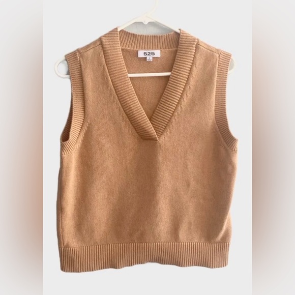525 America Tops - 525 America Academia Sweater Vest Taupe Camel Tan Size Small Women’s